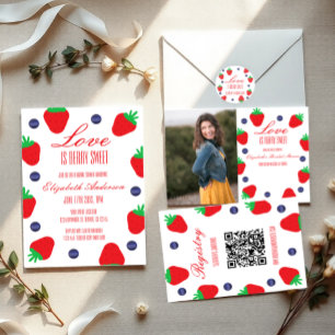 Love Is Berry Sweet Fruit Bridal Shower Enclosure Card