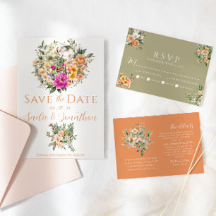Save The Date Mariage de printemps Mariage floral Apricot Sage v