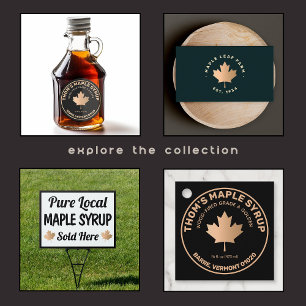 Maple Syrup Gold and Black Jar Label