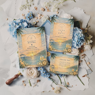 Ocean View Cruise Wedding RSVP Card