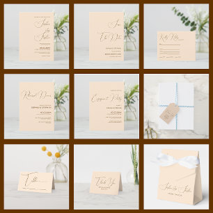 Blush Background Minimalism  Place Card