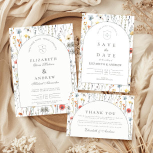 Elegant Wildflower Botanical Wedding Invitation