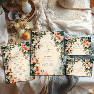 Fancy Floral Art Nouveau Wedding Save The Date