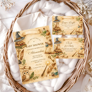 Magical Spellbook Wizard Baby Shower Invitation