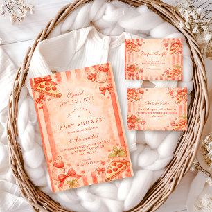 Pizza Party Baby Shower Invitation