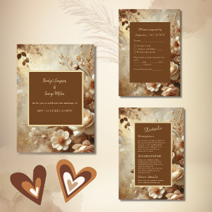 Cartons Réponse Mariage floral romantique