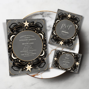 Celestial Mystical Moon Starry Night Boho Wedding Enclosure Card