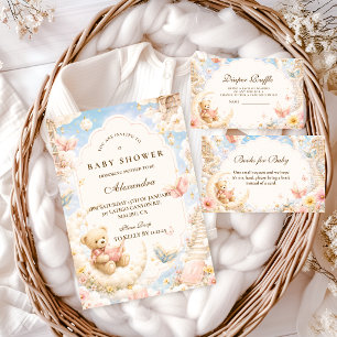 Enchanted Bear Clouds Diaper Raffle Enclosure Card