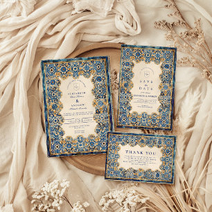 Royal Blue Islamic Wedding Enclosure Card