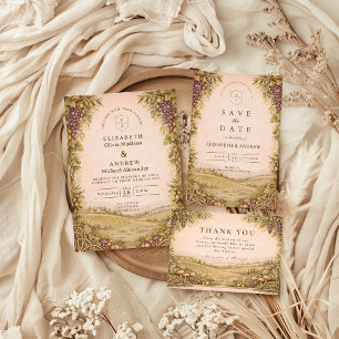 Rustic Countryside Vineyard Wedding Thank You Card