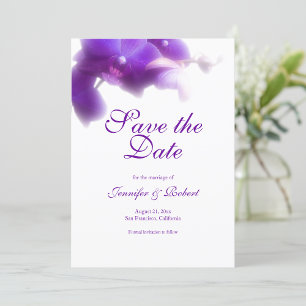 Purple Orchid Wedding Folded Place Card