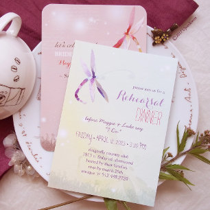 Romantic Garden Dragonfly Wedding Invitation