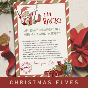 Elf Letter "I'm Back" for Christmas Invitation