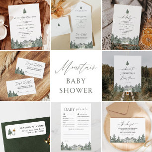 Invitation Baby shower forestier Adventure Fall Mountain