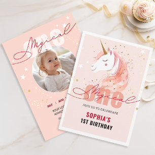 Magical Unicorn First Birthday Classic Round Sticker