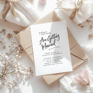 We're getting married script wedding invitation