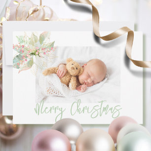 Baked with Love Christmas Cookie Pastel Floral Classic Round Sticker