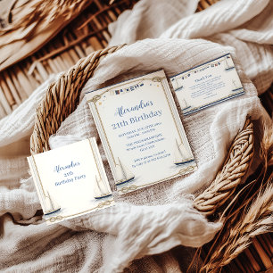 Classic Nautical Sailboat Birthday Invitation