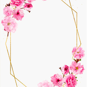 Invitation Mariage géométrique Chic rose cerisier