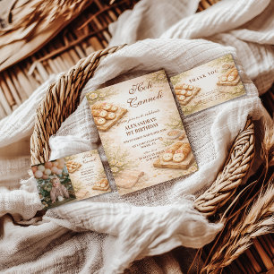 Photo Holi Cannoli Whimsical Bakery 1st Birthday Invitation