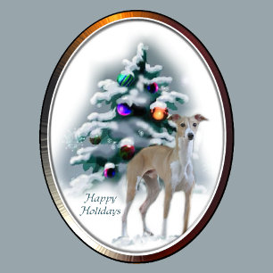 Cartes Pour Fêtes Annuelles Cadeaux de Noël de lévrier italien