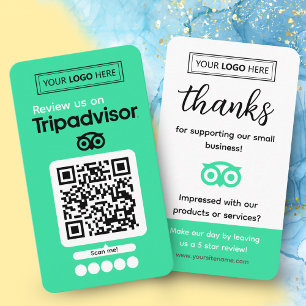 TripAdvisor Review Request with Logo and QR Code Plaque