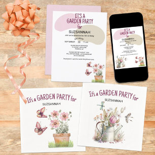 Floral Garden Butterflies Dragonflies Watercolor  Napkin