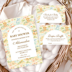 Coastal Pastel Animals Baby Shower Napkin