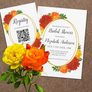 Autumn Florals Bridal Shower Enclosure Card