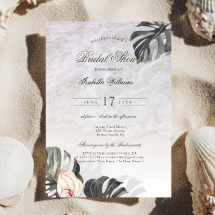 Starfish and Shells Tropical Beach Bridal Shower Invitation