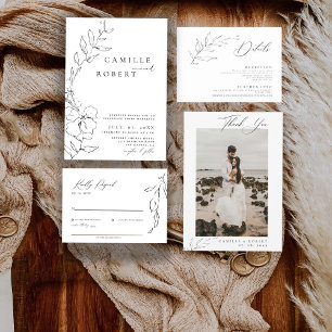 Modern Minimalist Sage Green Calligraphy Wedding Invitation