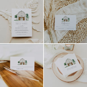 Barn Wedding Invitation, Rustic Farmhouse Wedding Invitation