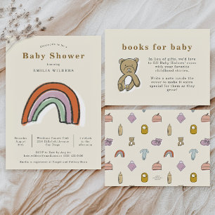 Teddy Bear Newborn Illustration Baby Shower Invitation