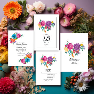 Invitation Aquarelle Floral Mariage Fiesta