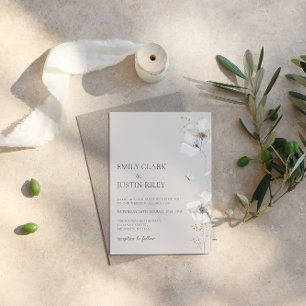 Modern Wildflowers Watercolor Save the Date  Invitation