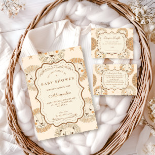 Neutral Safari Lion Baby Shower Invitation