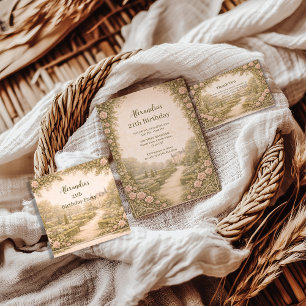 Vintage Garden Countryside Birthday Invitation