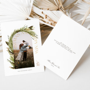 Modern Red Photo Christmas Party Foil Invitation