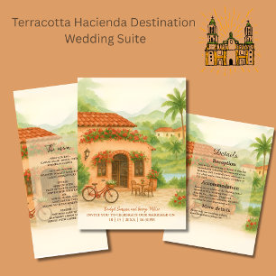 Terracotta Spanish Hacienda Destination Wedding Enclosure Card