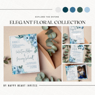 Bride and Groom Names Dark Teal Wedding Invitation Belly Band
