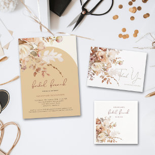 Cream Fall In Love Floral Bridal Shower Invitation