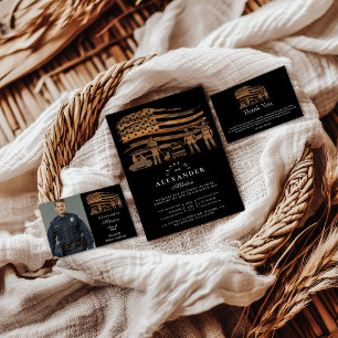 Rustic Copper Police Academy Graduation RSVP Card