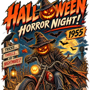 NRH Halloween Horror Night 1955 Vintage Motorcycle T-Shirt