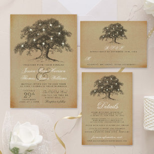 The Vintage Old Oak Tree Wedding Collection All In One Invitation