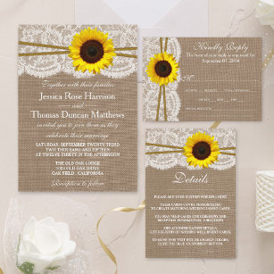 The Rustic Sunflower Wedding Collection Invitation