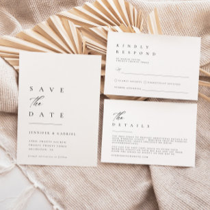 Ultra-Minimal Typography Save the Date   Invitation