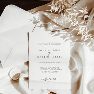 Simple Modern Black & White Calligraphy Wedding Envelope