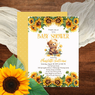 Teddy Bear and Sunflowers Baby Shower Paper Cups