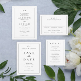 Classic Simple Clean Elegant Wedding  Invitation