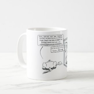 Nardvark asking for study help on a mug
